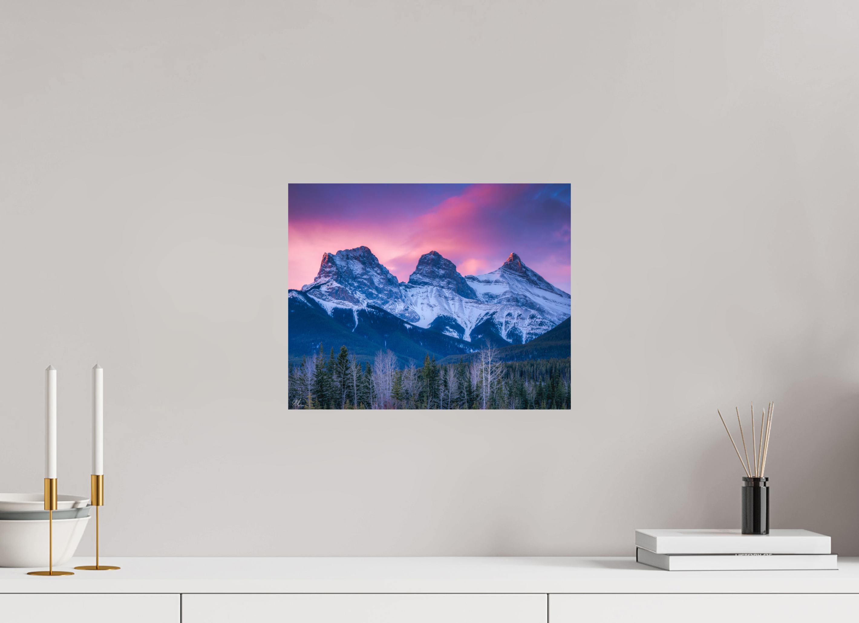 37.5 x 30 cm, Print - Fuji Crystal Archive Three Glorious Sisters - Canmore, Alberta