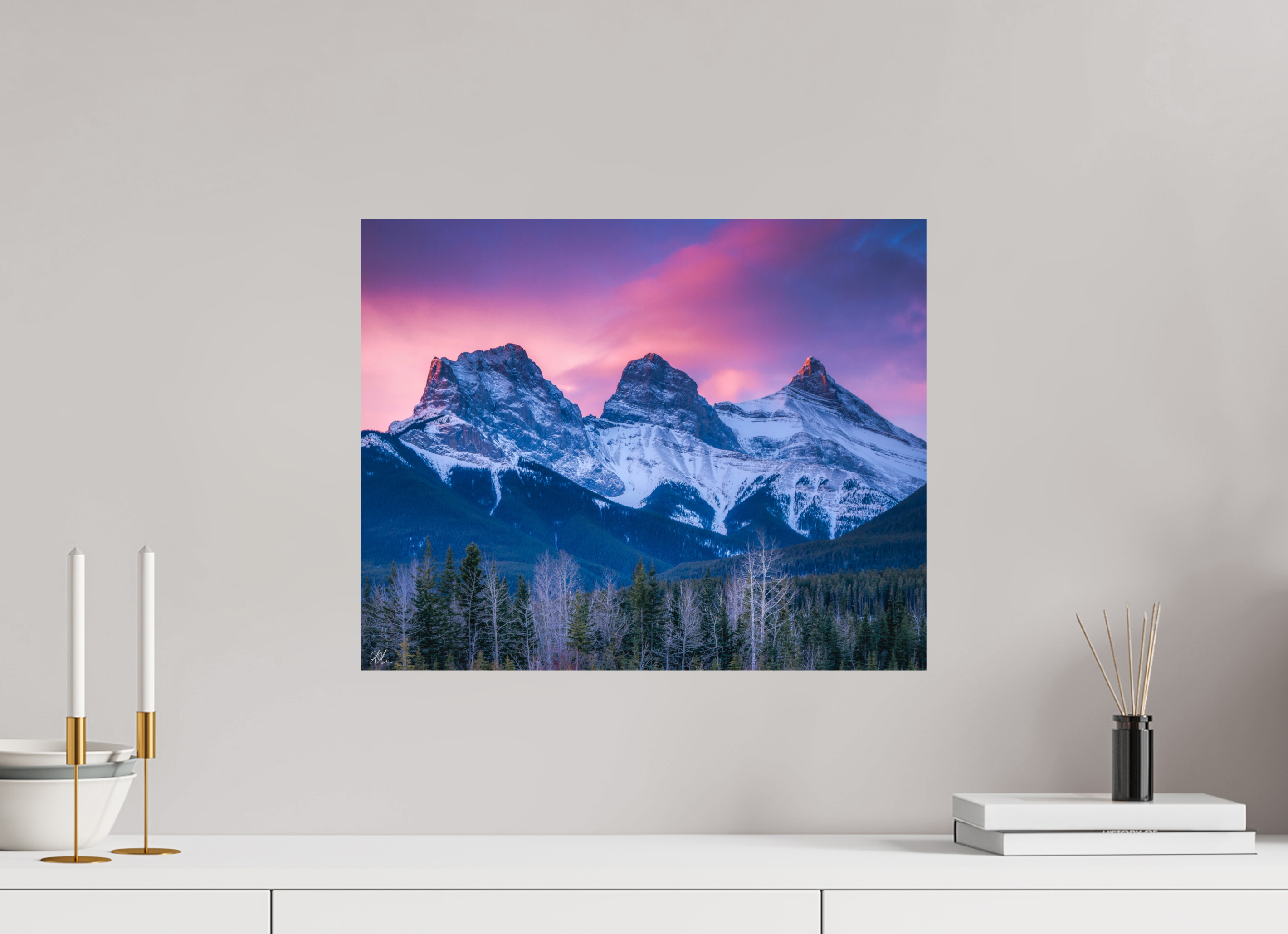 50 x 40 cm, Print - Fuji Crystal Archive Three Glorious Sisters - Canmore, Alberta